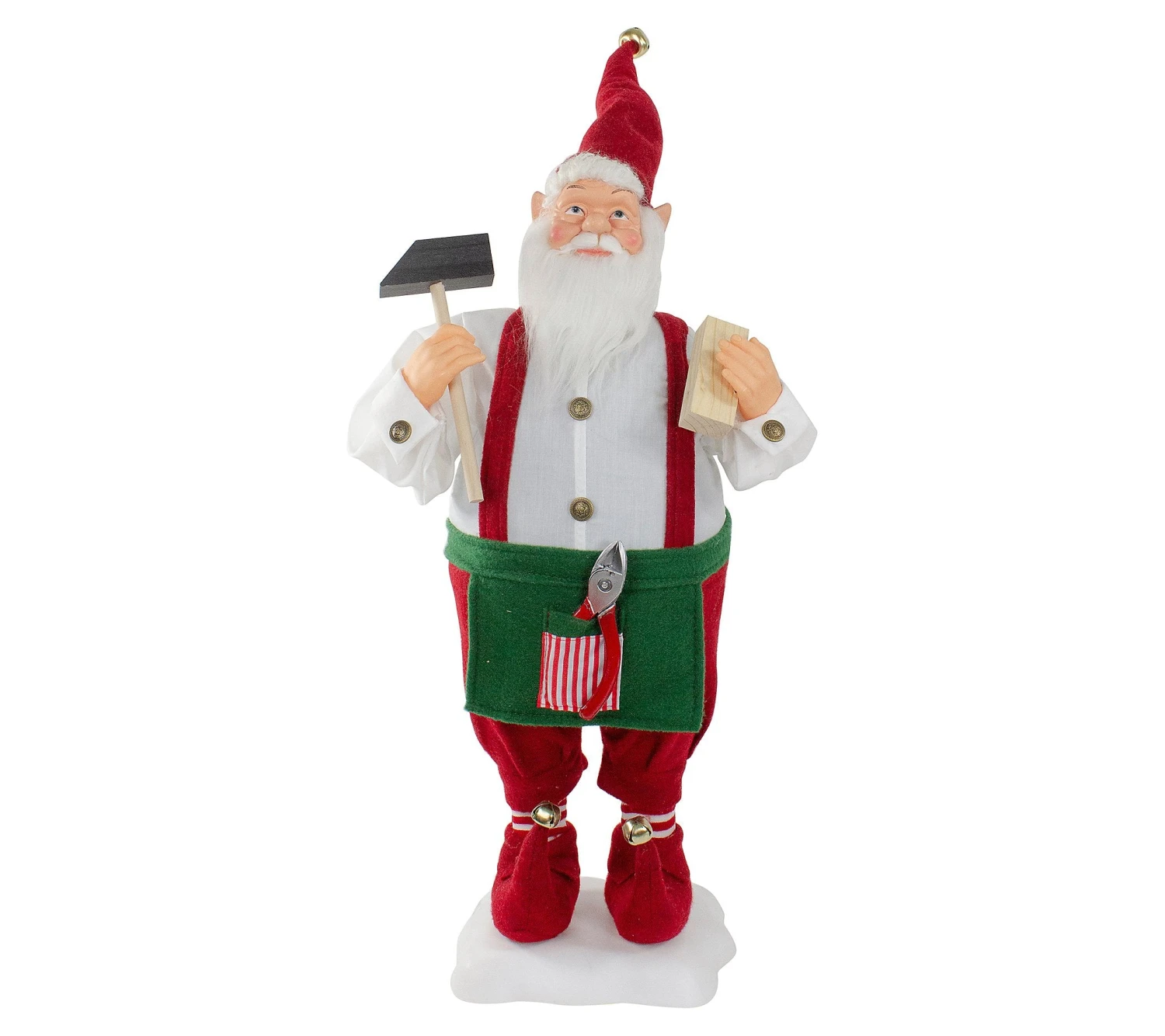 2 FT Animated Elf Santa With Hammer - Image 2