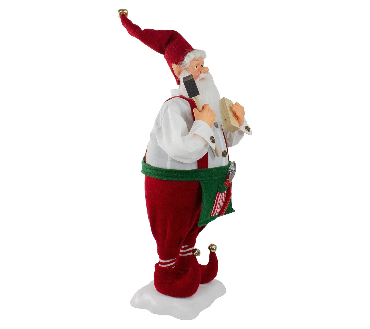 2 FT Animated Elf Santa With Hammer - Image 6