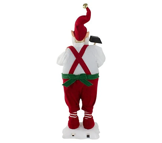 2 FT Animated Elf Santa With Hammer - Image 5