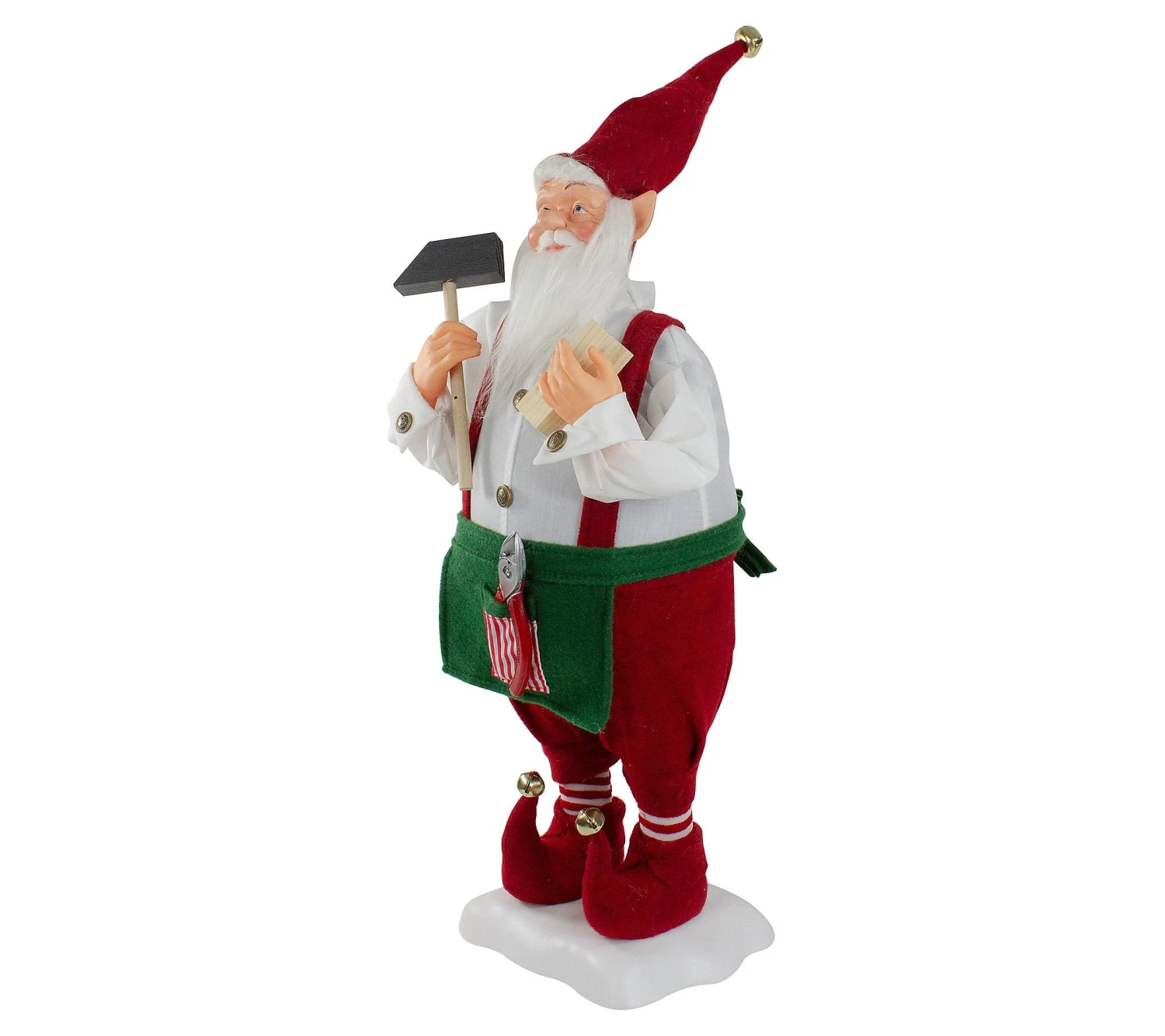 2 FT Animated Elf Santa With Hammer - Image 4