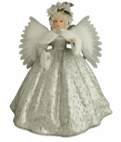 32" Silver Animated Musical Angel Tree Topper