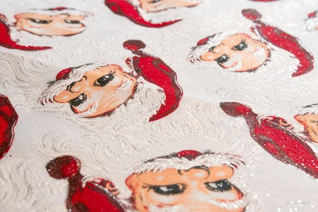 48" White & Red Santa Tree Skirt With Silver Edge Trim 4 48" White & Red Santa Tree Skirt With Silver Edge Trim - Image 2