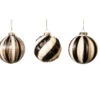 3" Black & White Assorted Ornament Set Of 12