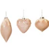 3" Pink Sequin & Pearls Assorted Ornament Set Of 12