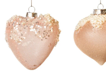 3" Pink Sequin & Pearls Assorted Ornament Set Of 12 - Image 3