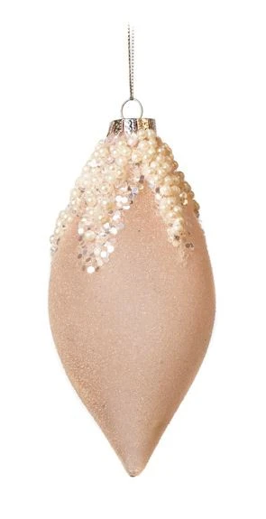 3" Pink Sequin & Pearls Assorted Ornament Set Of 12 - Image 2