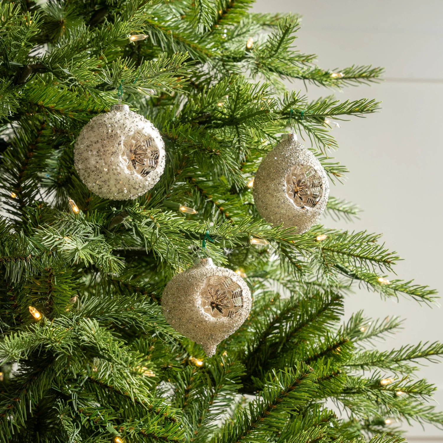 4" Silver Decorative Assorted Ornament Set Of 12 - Image 2