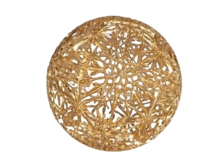 8" Gold Snowflake Glitter Ornament Set Of 2
