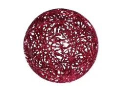 8" Burgundy Snowflake Glitter Ornament Set Of 2