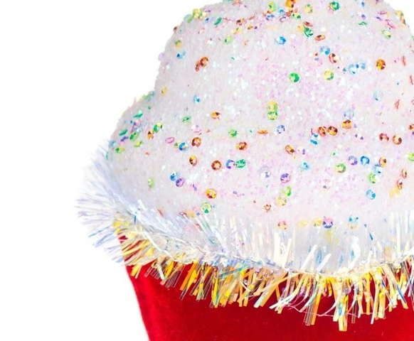 7" Red Cupcake With Sprinkles Set Of 4 - Image 2