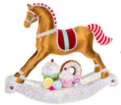 23" Brown Rocking Gingerbread Horse