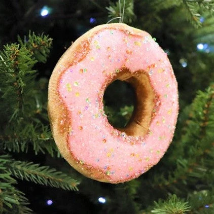 5" Pink Donut With Sprinkles Ornament Set Of 6 - Image 2