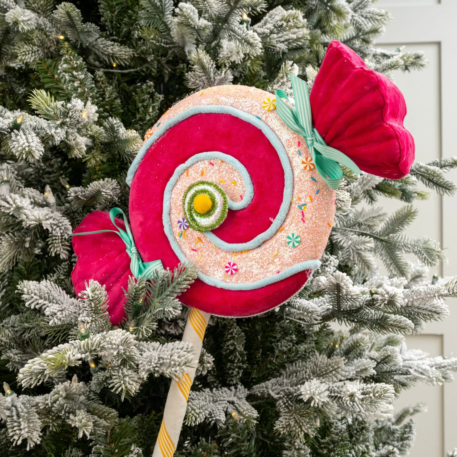 17" Pink Swirl Lollipop Pick Set Of 2 - Image 2