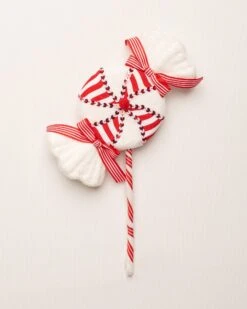 16" Peppermint Stripes Candy Pick Set Of 6
