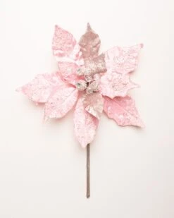 20" Poinsettia Stem Set Of 2