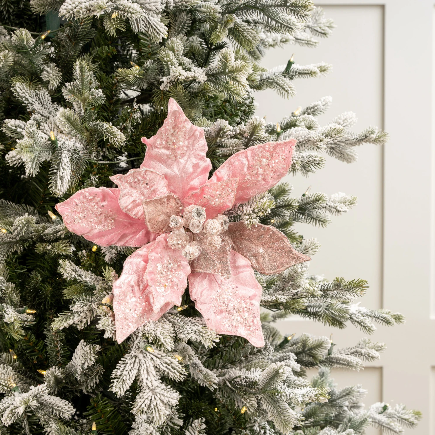 20" Poinsettia Stem Set Of 2 4 20" Poinsettia Stem Set Of 2 - Image 2