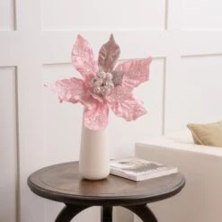 20" Poinsettia Stem Set Of 2 12 20" Poinsettia Stem Set Of 2 -The Christmas Palace 0671409664 2