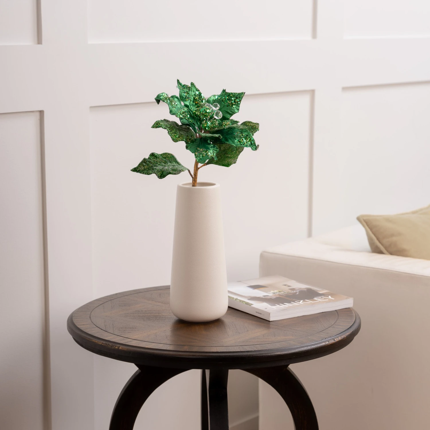 28" Emerald Green Poinsettia Stem Set Of 4 - Image 3