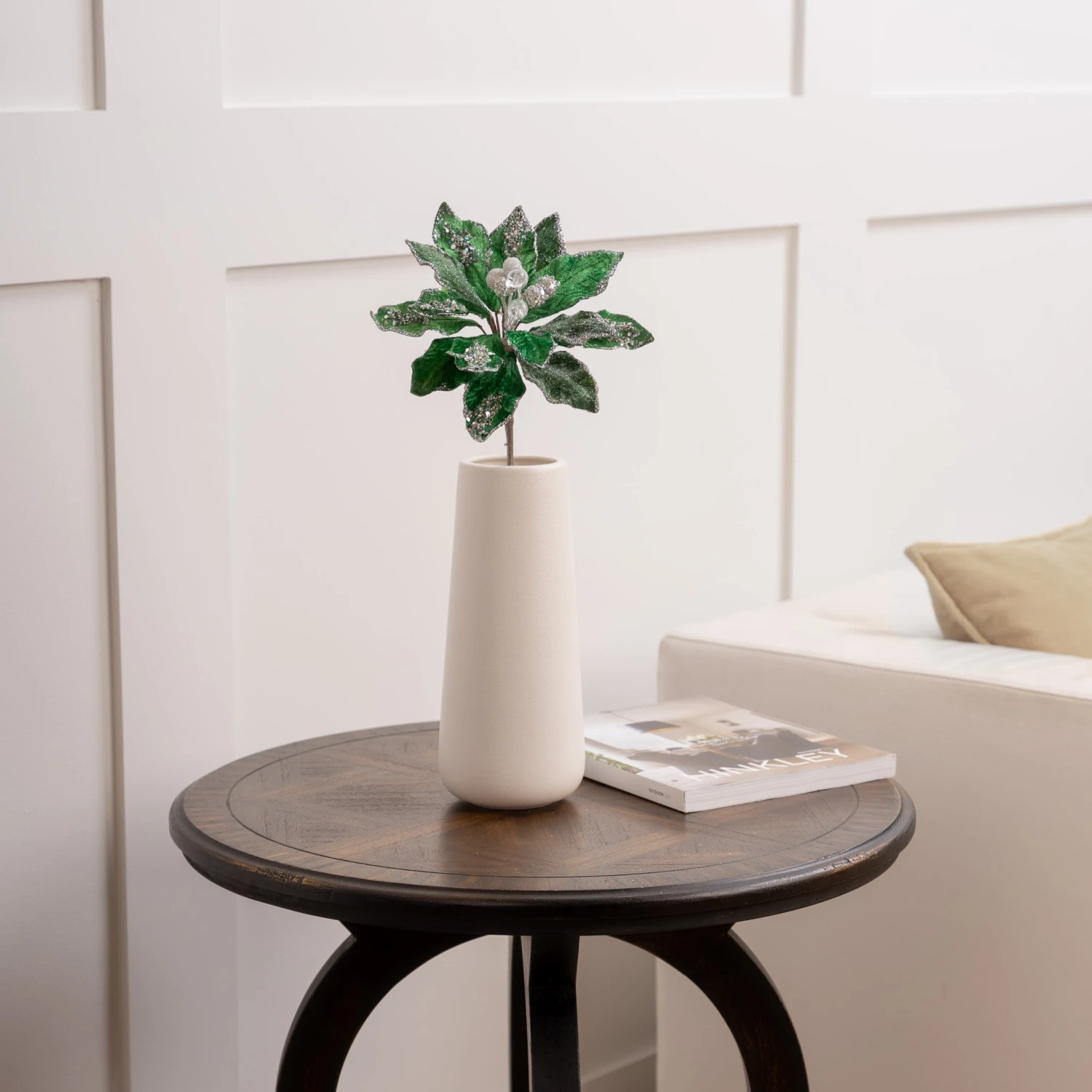 18" Emerald & Silver Poinsettia Set Of 6 4 18" Emerald & Silver Poinsettia Set Of 6 - Image 2