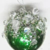 3.5" Emerald & Silver Jewel Ornament Set Of 6