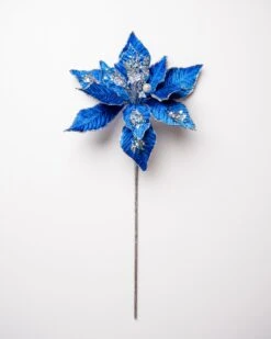 15" Poinsettia Velvet Pick Set Of 6