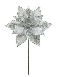 15" Poinsettia Velvet Pick Set Of 6 -The Christmas Palace 0671409845 3