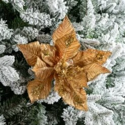 15" Poinsettia Velvet Pick Set Of 6 -The Christmas Palace 0671409847 2