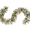 9 FT X 12" Flocked Garland Pre-lit 100 LED Clear Lights -The Christmas Palace 0671432908A