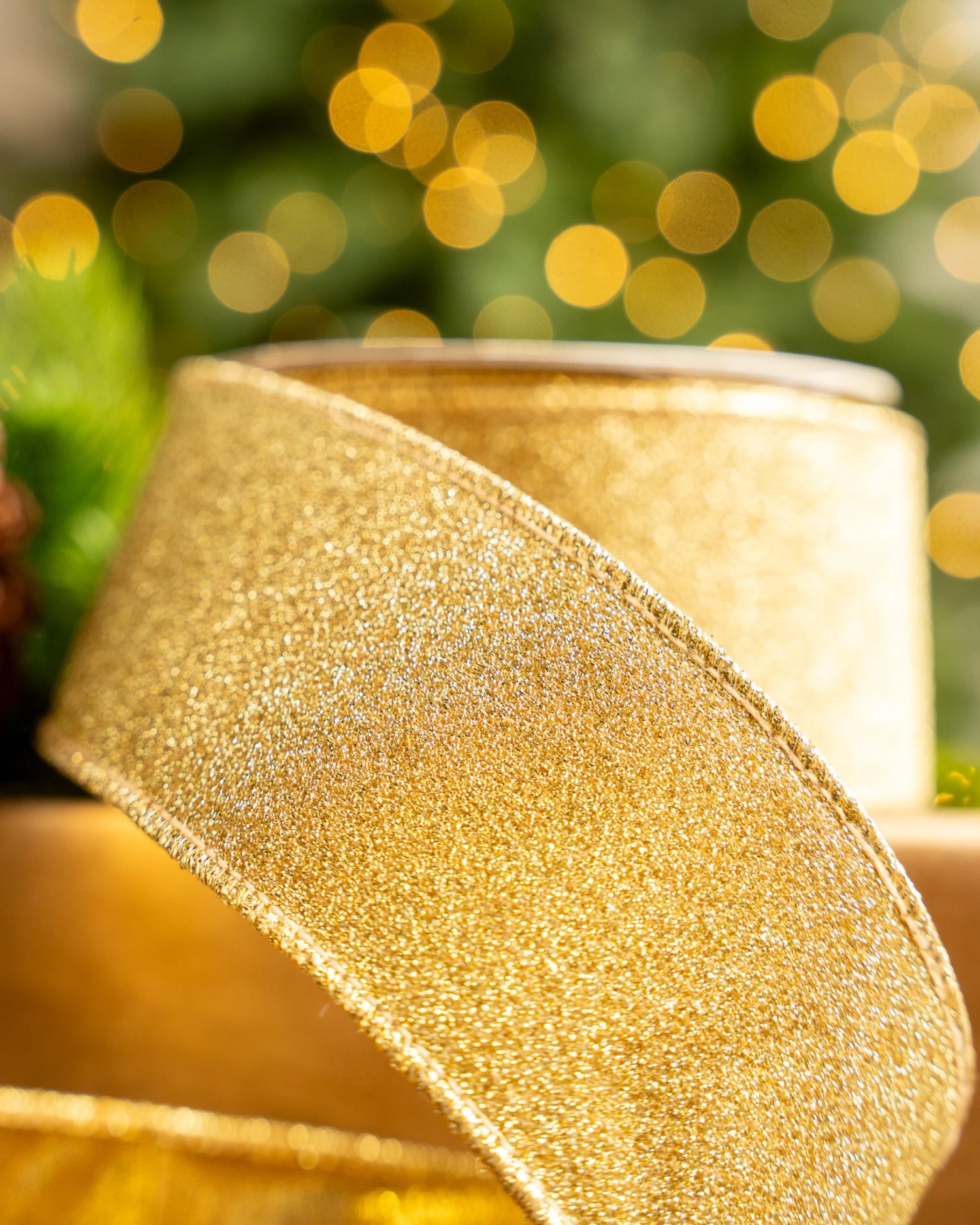 2.5" X 10YD Gold Mesh Ribbon With Gold Back 4 2.5" X 10YD Gold Mesh Ribbon With Gold Back - Image 2