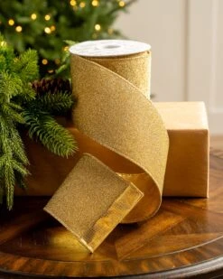 4"X10YD Gold Mesh Ribbon