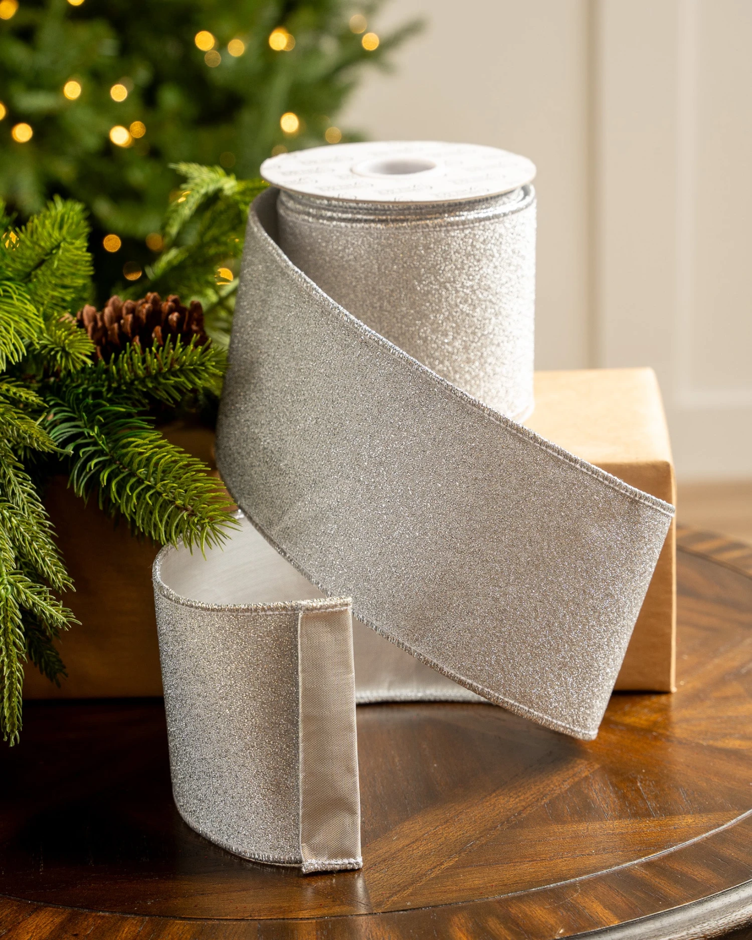 4" X10YD Silver Mesh Ribbon