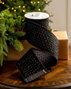 4" X10YD Black Jewel Ribbon