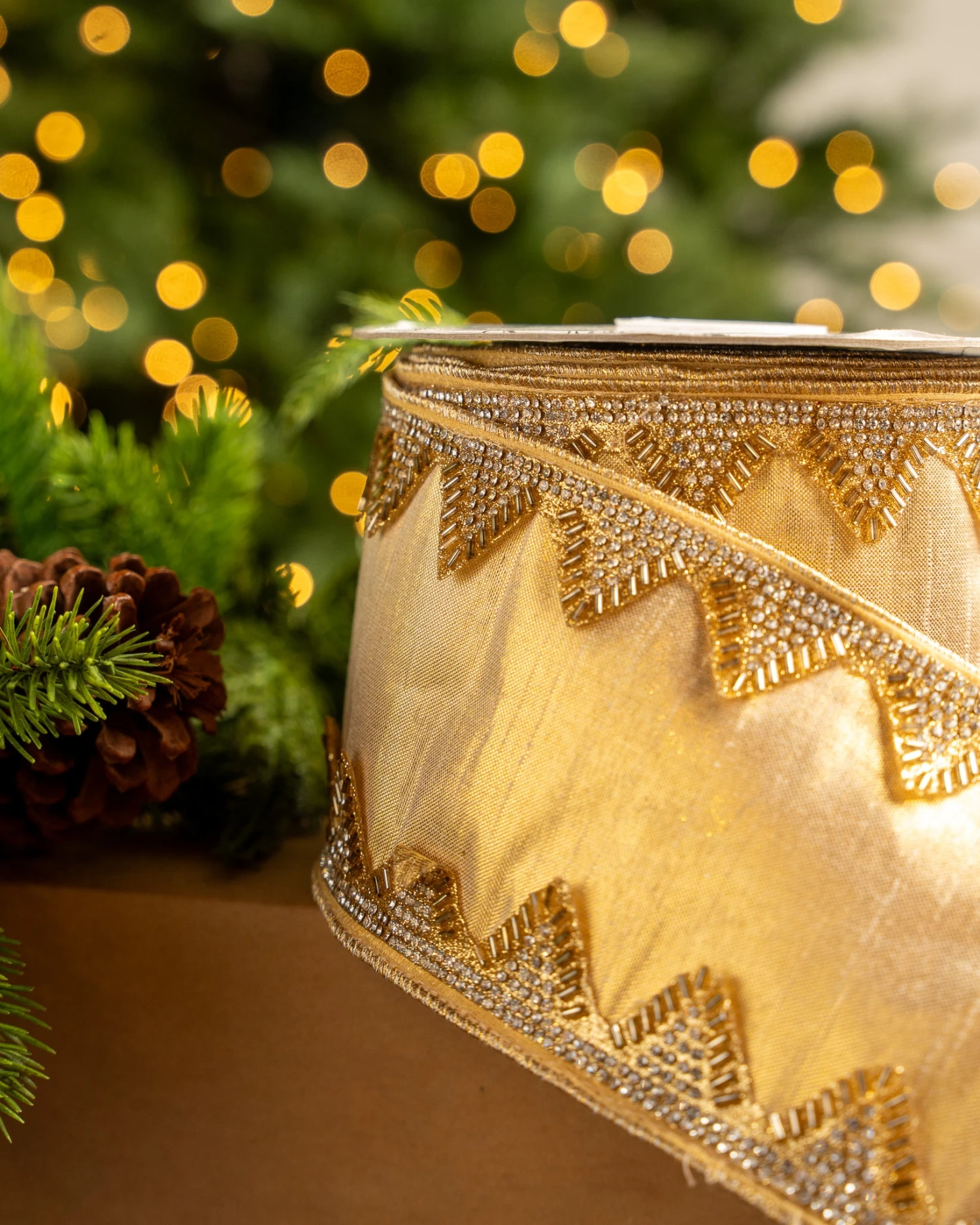 4" X10YD Gold With Silver Trim - Image 2