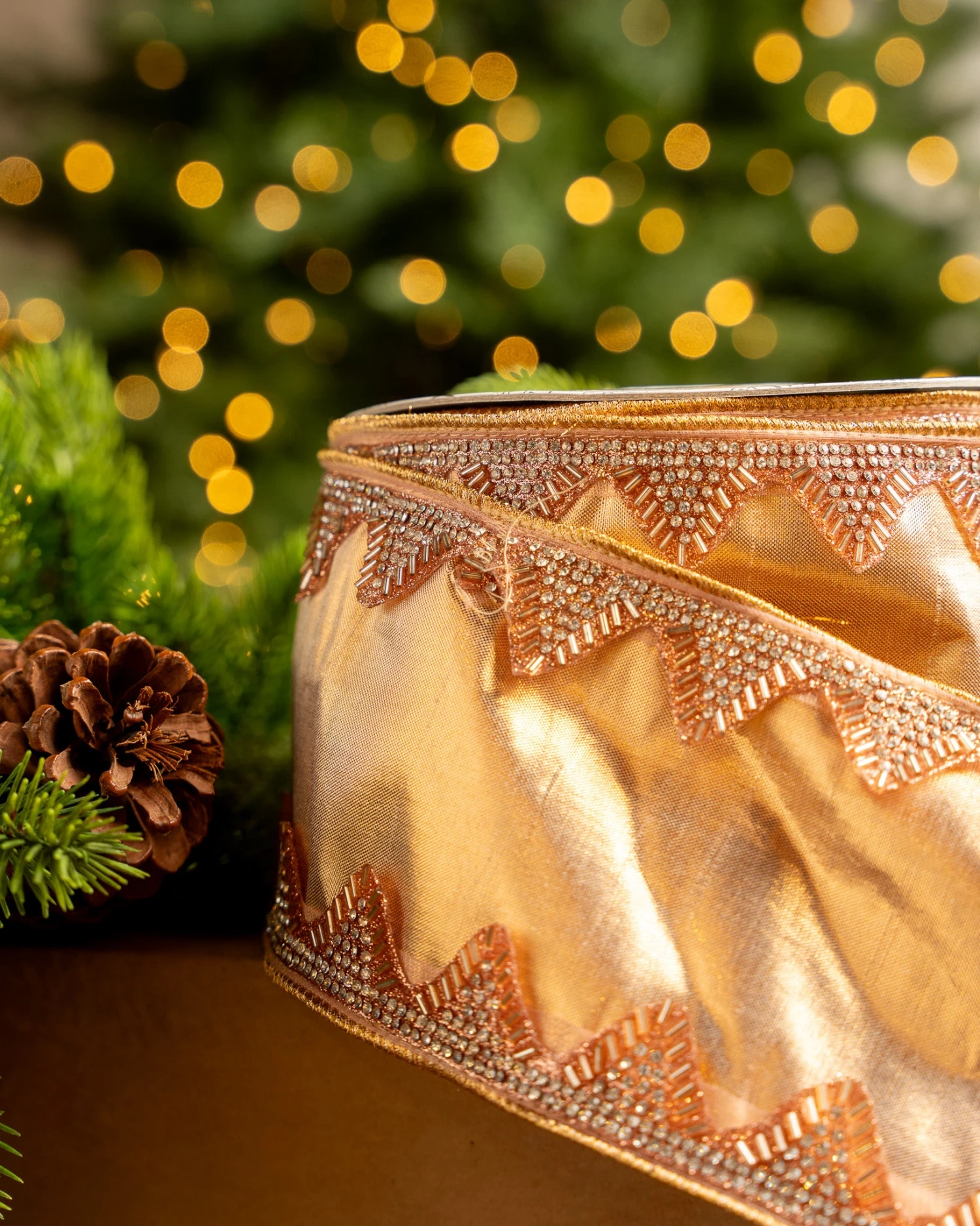 4" X10YD Rose Gold With Silver Trim - Image 2