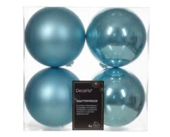 4" Shatterproof Shiny & Matte Ball Set Of 24 -The Christmas Palace 0671490405new