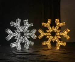 2 FT 3D Snowflake Warm White With Cool White Flashing Effect Set Of 2