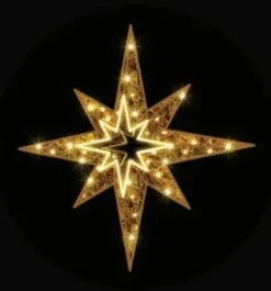 3 FT X 3 FT Warm White LED 8 Point Star