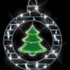 2 FT X 2 FT White Ornament With A Green LED Tree