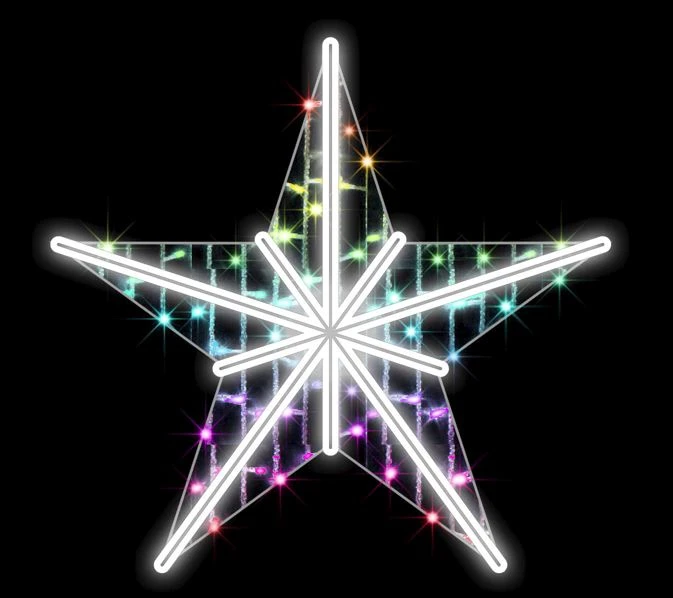 3 FT X 3 FT White & RGB LED 5 Point Star 3 3 FT X 3 FT White & RGB LED 5 Point Star