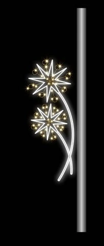 5 FT X 22" Warm White LED Star Pole Banner