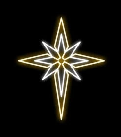 3 FT X 2 FT LED Warm White Bethlehem Star