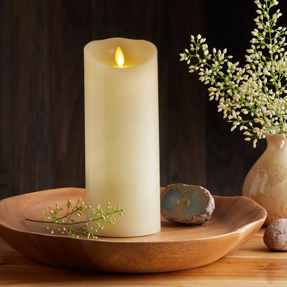 8.75" Ivory Flameless Candle Pillar - Image 2