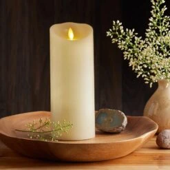 9" Ivory Flame Effect Candle