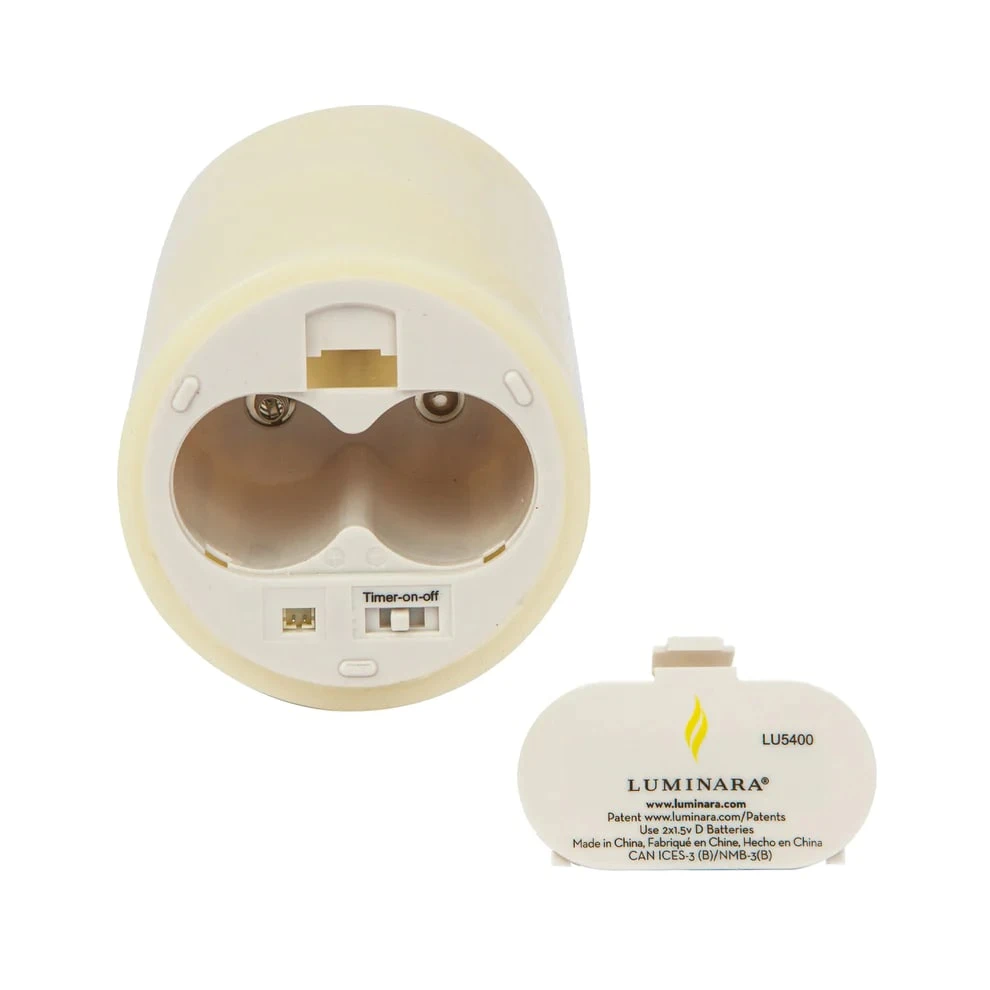 9" Ivory Flame Effect Candle - Image 3