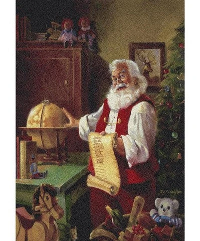 65" X 92" Santa With Wish List Rug