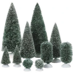 Village Accessory Bag-O-Frosted Topiaries Pack Of 10