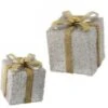 8" & 10" Silver & Gold Beaded Gift Box Set Of 2 -The Christmas Palace 4390266659