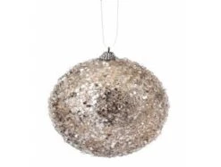 4.5" Platinum Iced Ball Set Of 12