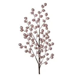 26" Pink Metallic Berry Branch Set Of 6