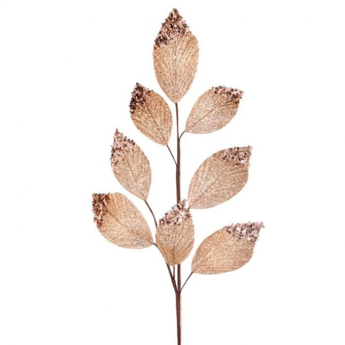 26" Gold Bead Tip Leaf Spray Set Of 12